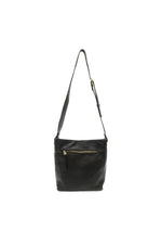 Bindi Front Slip Pocket Bucket Crossbody Bag - Black