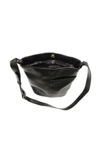 Bindi Front Slip Pocket Bucket Crossbody Bag - Black
