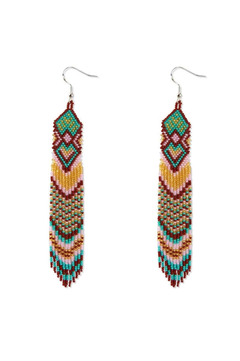 Burnt Sienna Beaded Earrings