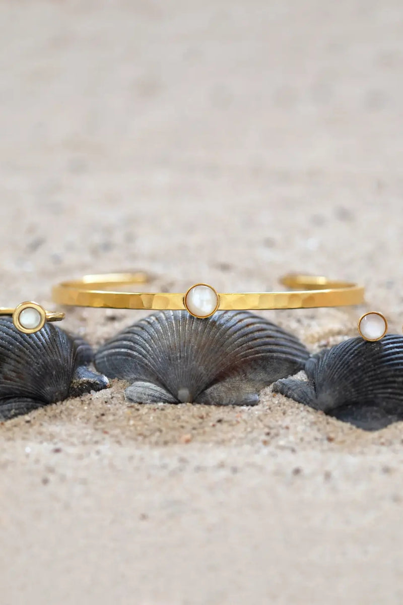 Mother of Pearl Hammered Cuff