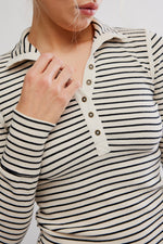 Free People Lake Henley Stripe - Tea Combo