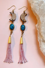 Flatwoods Fawn Luna Earrings - Pink Tassel