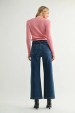 Just Black Denim Patch Pocket Wide Leg - Dark Denim
