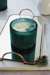 The Soap & Paper Factory Roland Pine 14 oz Two-Wick Green Ribbed Glass Candle