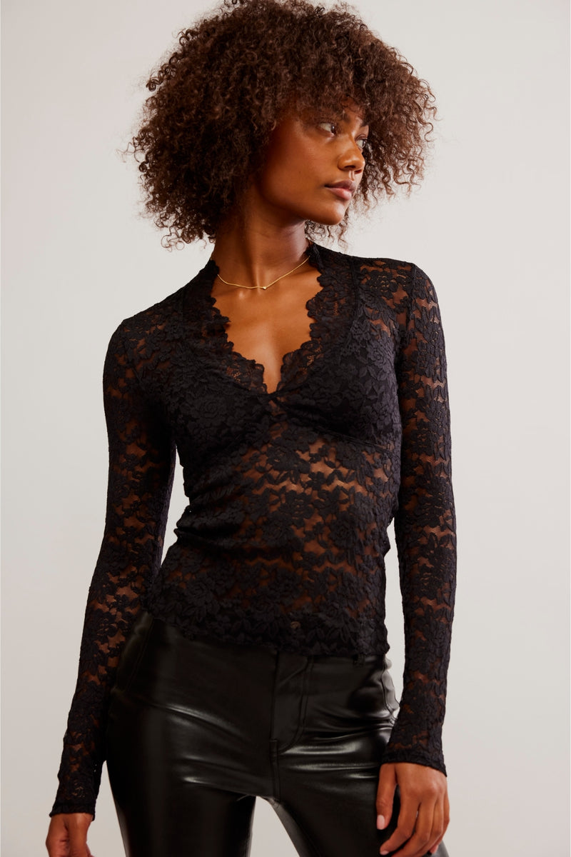 All Day Lace Long Sleeve Black