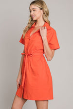 Evelyn Dress - Orange/Red