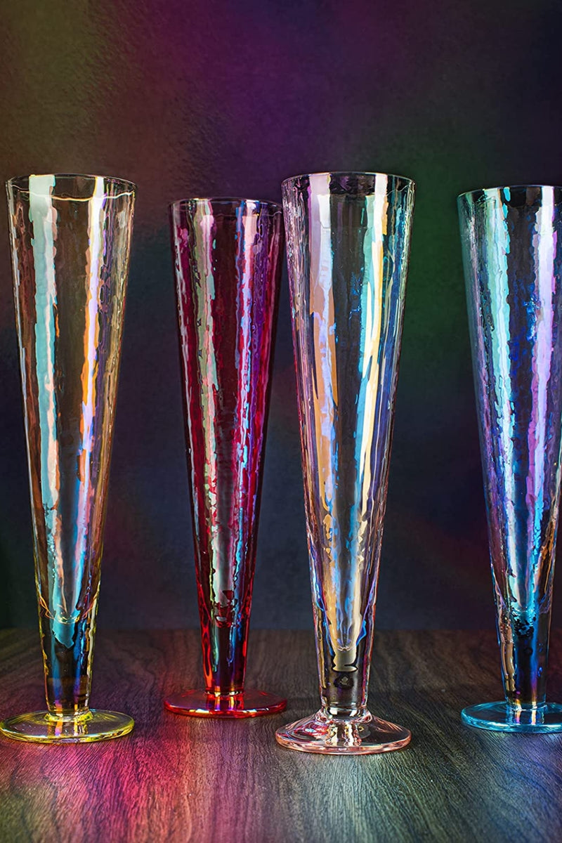 Multicolor Iridescent Champagne Flute