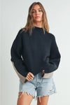 Althea Two-Toned Sweater - Black & Taupe