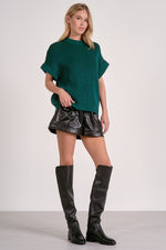 Selina Two-Tone Sweater - Teal + Blue
