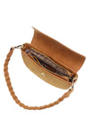 Luna Crescent Crossbody with Braided Handle Toffee