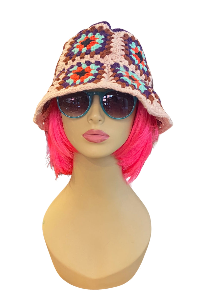 Brixton Crochet Knit Bucket Hat - Multi Color
