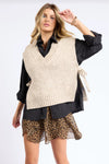 Individuality Side Tie Sweater Vest Oatmeal