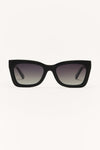 Z Supply Rendezvous Sunglasses - Polished Black-Grey