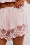 Free People Sweet Love Boxer Pink Ribbons