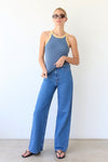 Tanner Ringer Tank - Muted Blue