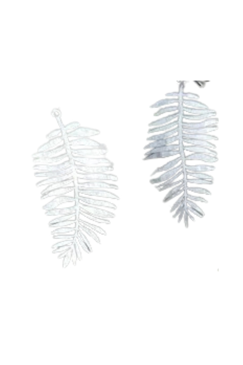 Mixed Metal Fern Earrings - Aluminum