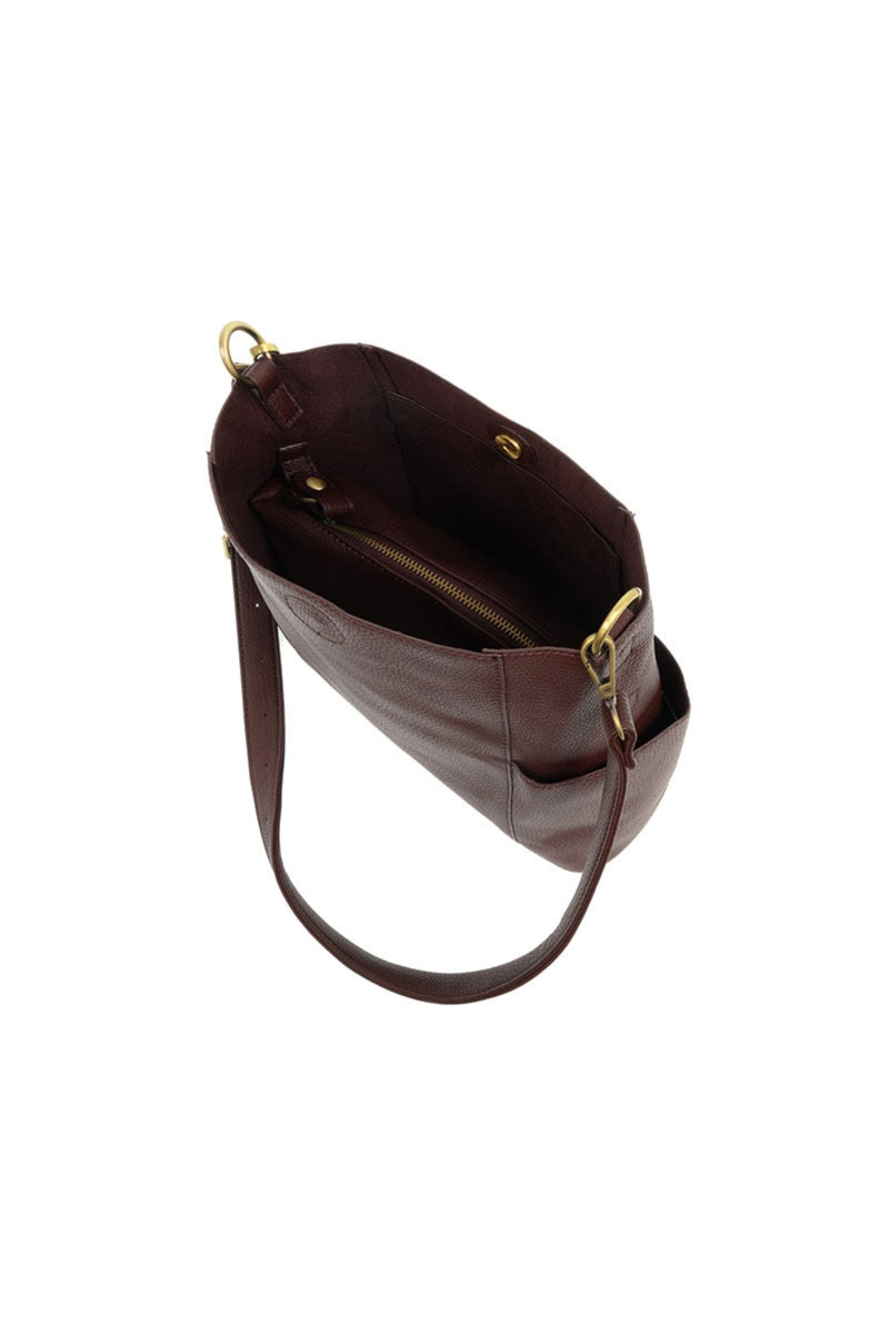 Kayleigh Side Pocket Bucket Bag - Oxblood