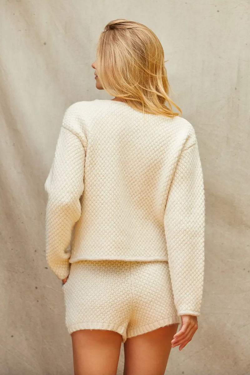 Sandy Boucle Knit Jacket Cream