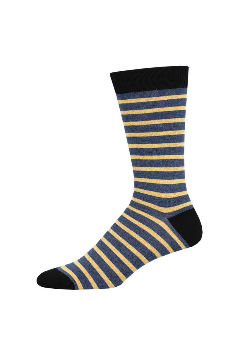 Socksmith Men's Bamboo Socks - Navy/Gold Sailor Stripe