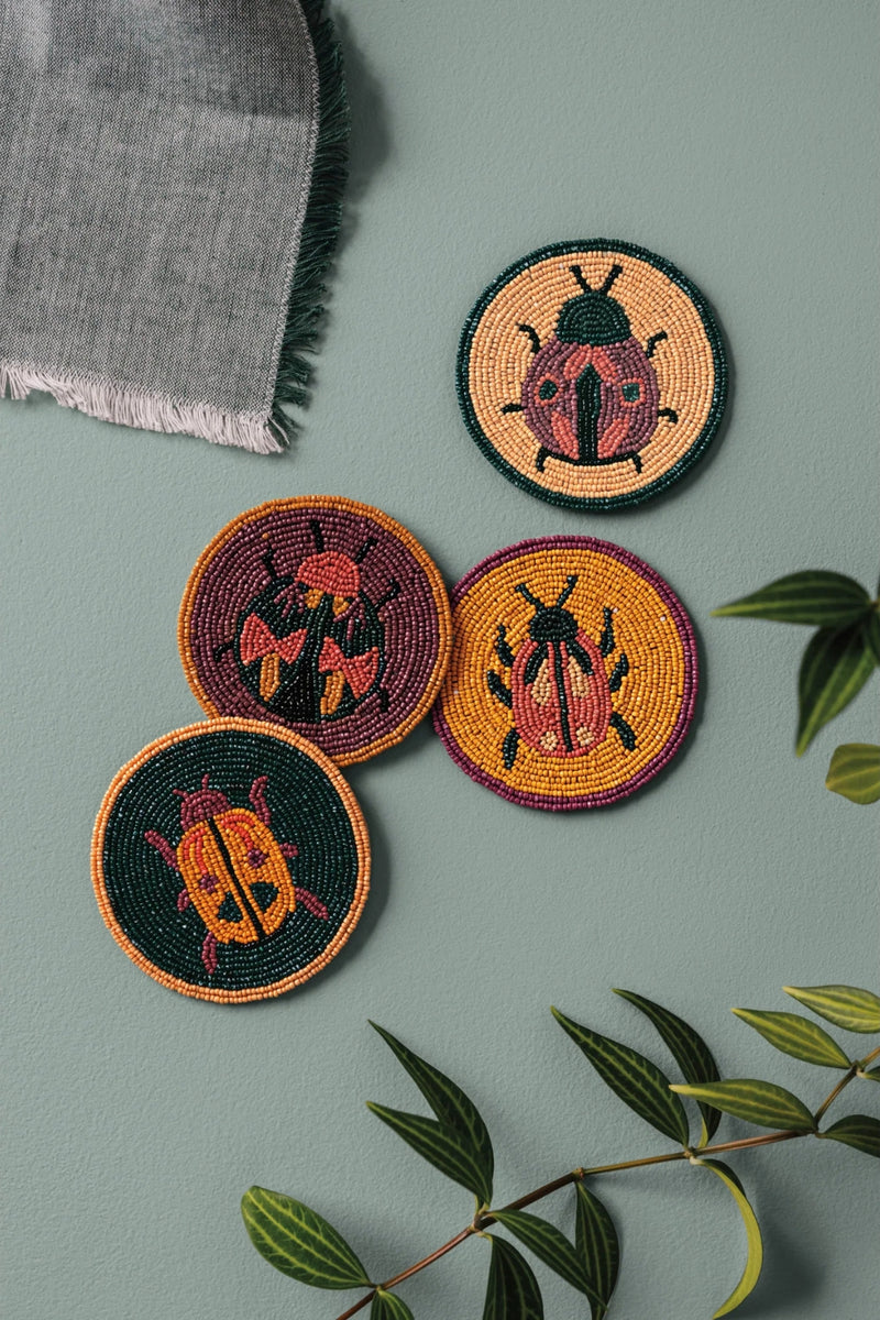 Beaded Coasters Set of 4 - Amulet