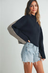 Althea Two-Toned Sweater - Black & Taupe
