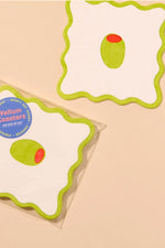 Vellum Coasters - Crudité in Olive - Set of 4