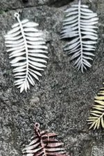 Mixed Metal Fern Earrings - Aluminum