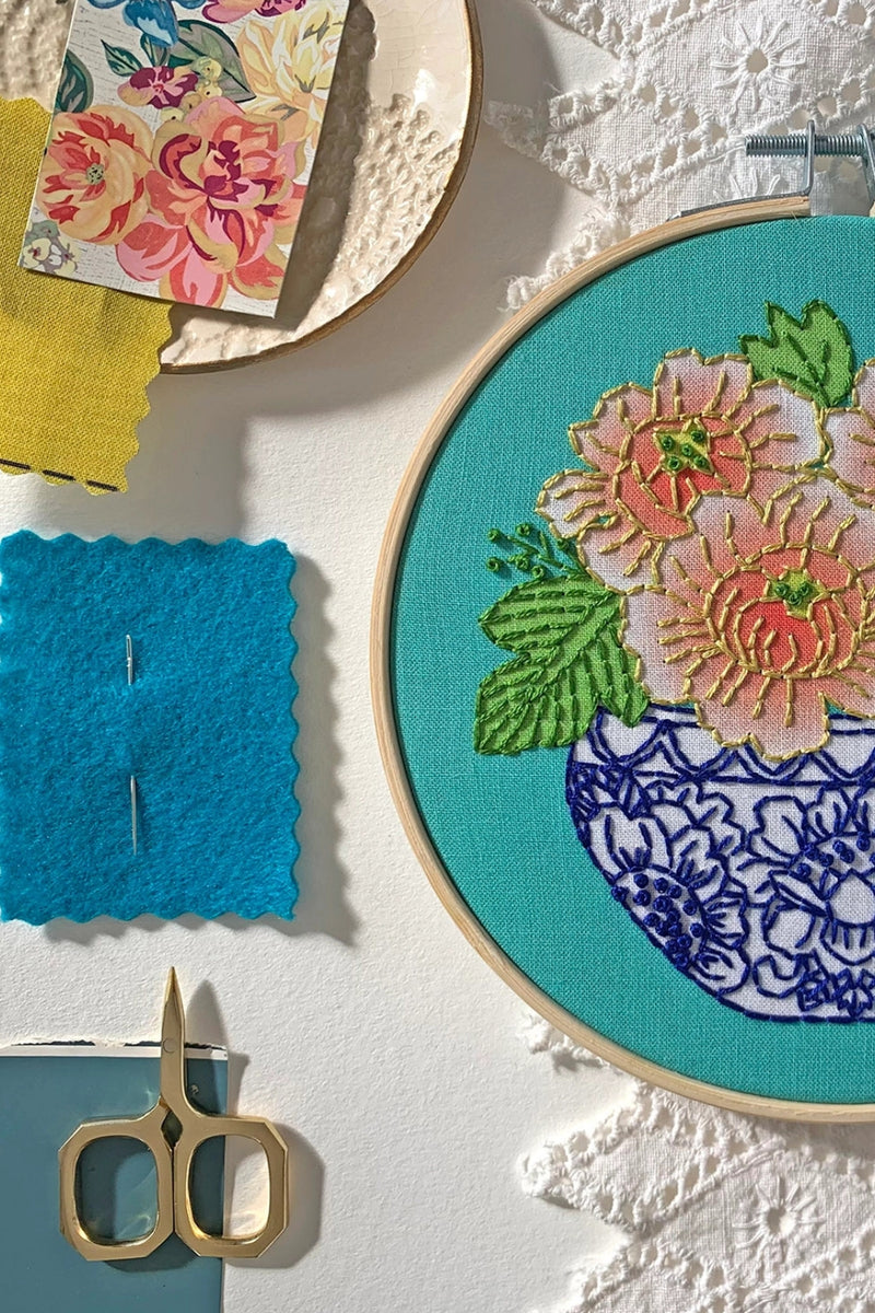 Rikrack Embroidery Kit Peony