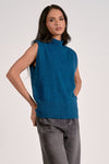 Eliza Sleeveless Mock Neck Sweater - Teal