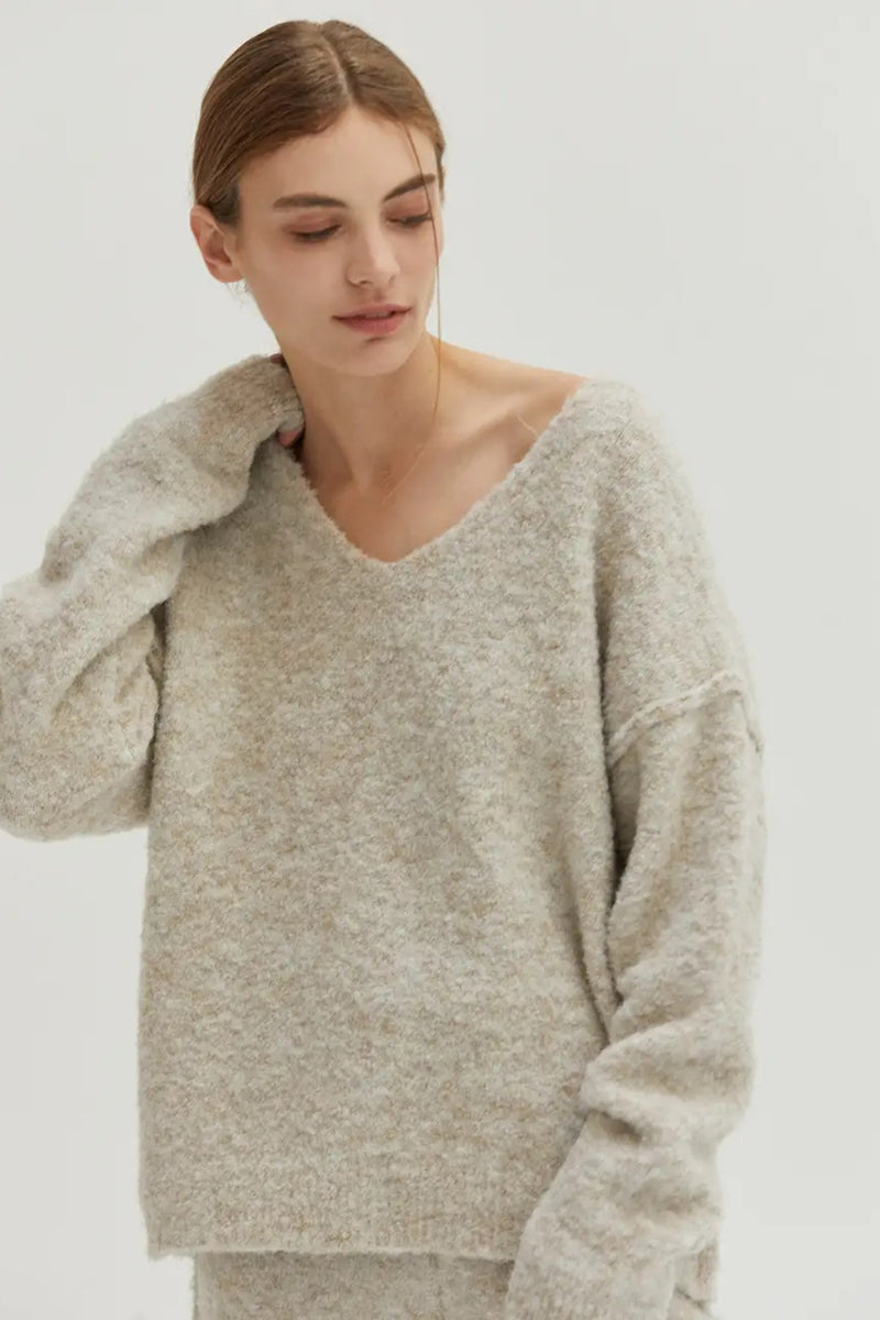 Xena Shearling Sweater Oatmeal