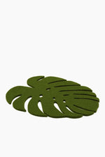 Graf Lantz Merino Wool Felt Large Monstera Leaf Trivet - Loden Green
