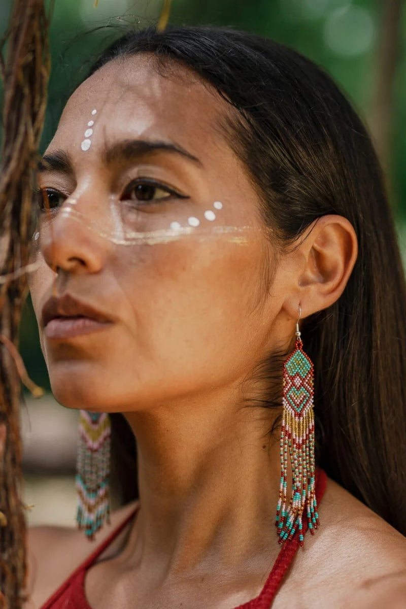 Burnt Sienna Beaded Earrings