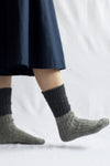 Wool Cotton Slab Socks - Charcoal
