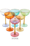 Colored Coupe Art Deco Glass - Pink