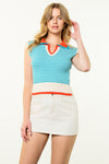 Luna Sweater Vest - Blue Combo