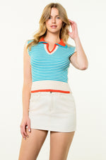 Luna Sweater Vest - Blue Combo