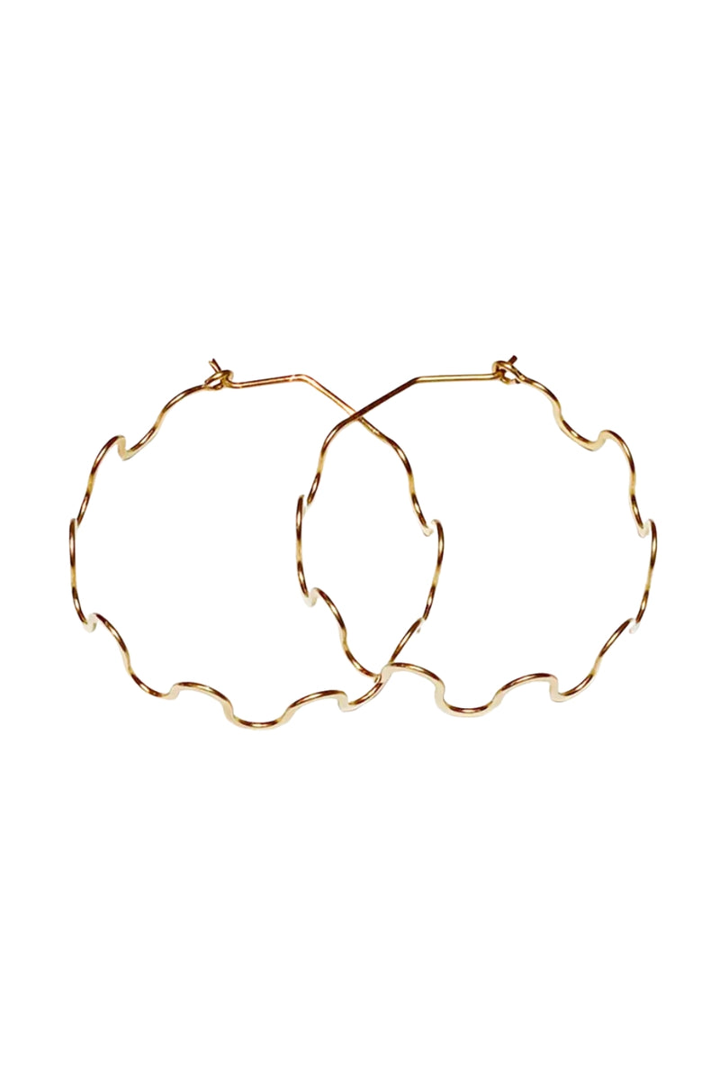 Mind's Eye Design Squiggle Hoops - Gold Filled