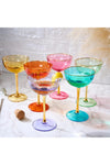 Colored Coupe Art Deco Glass - Pink