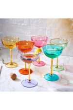 Colored Coupe Art Deco Glass - Pink