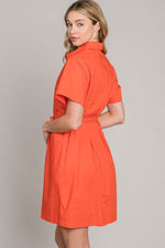 Evelyn Dress - Orange/Red
