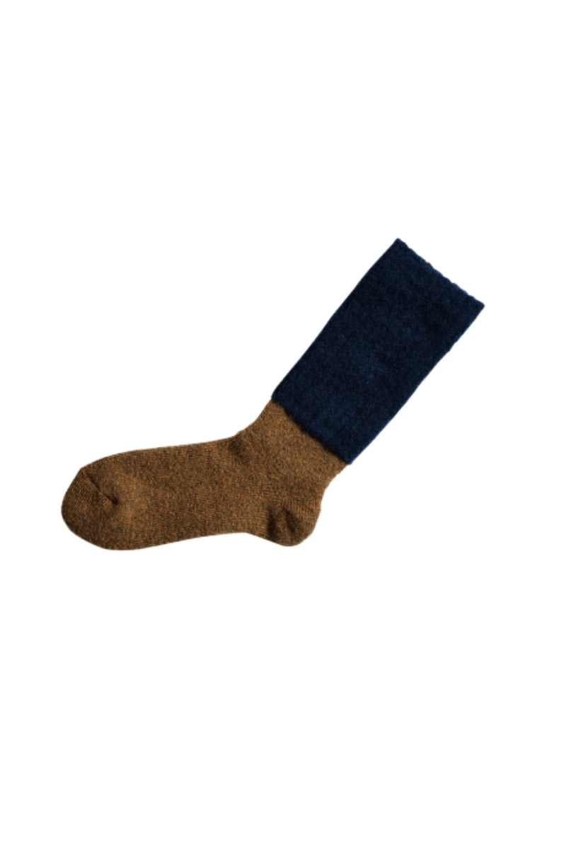 Mohair Wool Pile Socks - Navy