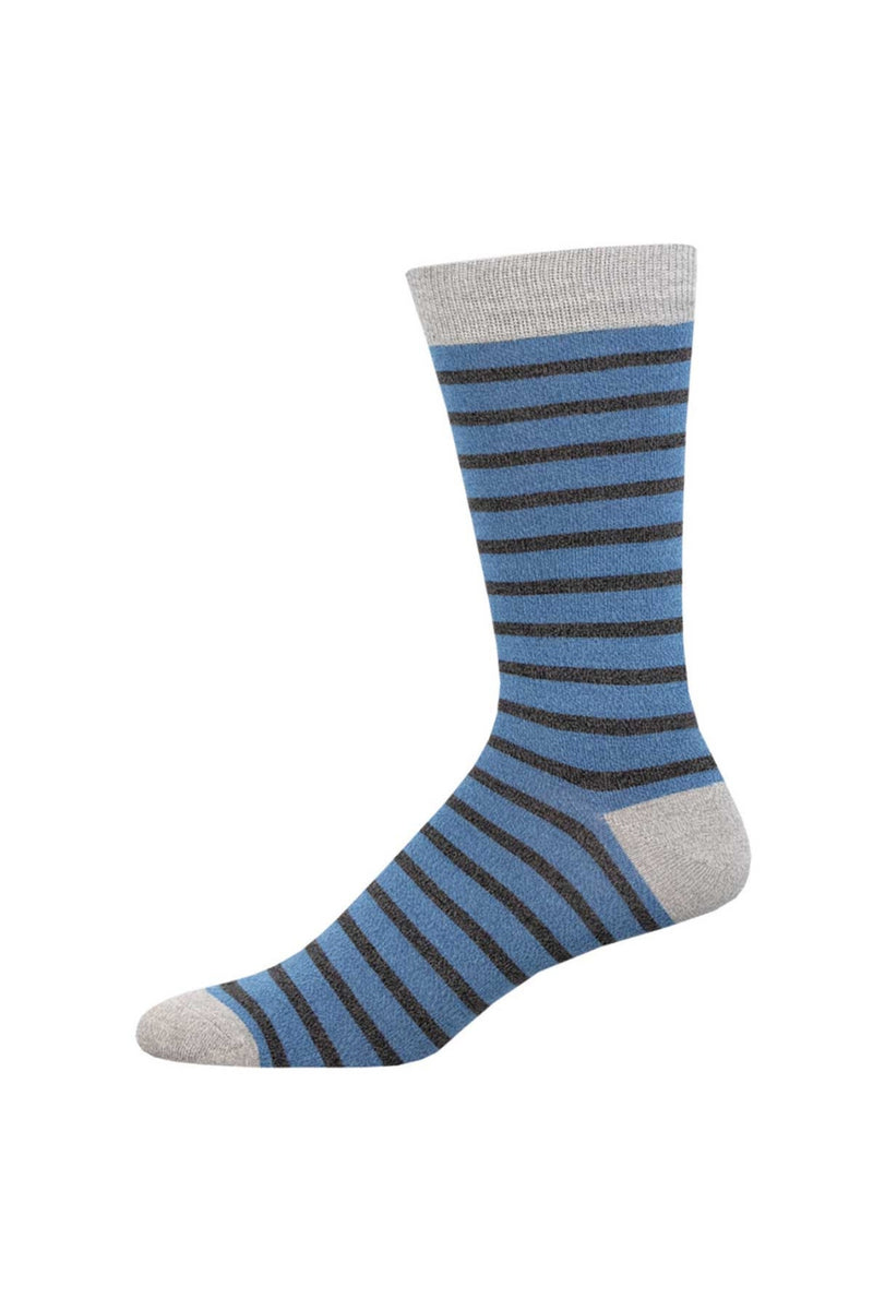 Socksmith Men's Bamboo Socks - Blue/Gray Sailor Stripe