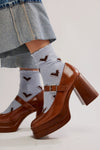Free People Cupids Bow Socks - Blue