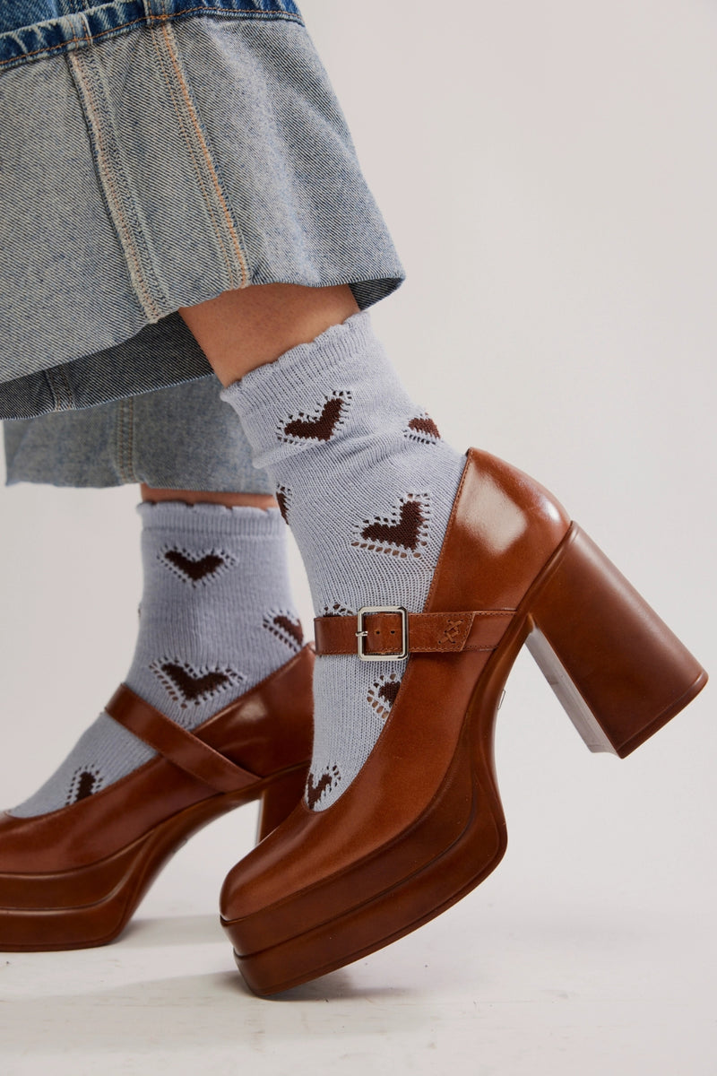 Free People Cupids Bow Socks - Blue