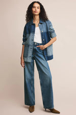 Z Supply On The Road Color Block Jacket - Mixed Indigo