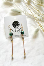 The Gwen Earring - Long Turquoise Chain Dangle Earrings