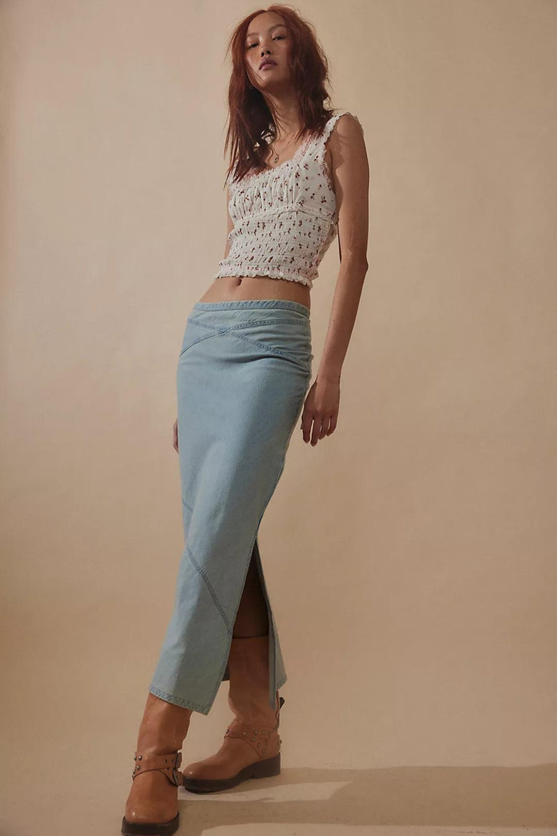 Free People Muse Moment Mid Rise Skirt