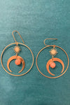 Brass Sand Sunstone Celestial Hoops