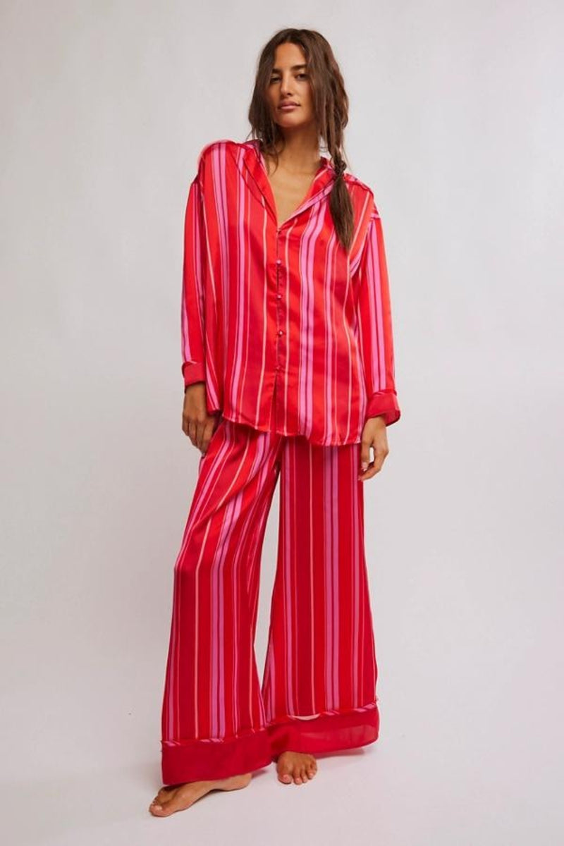 Free People Dreamy Days Pajama Set Berry Combo