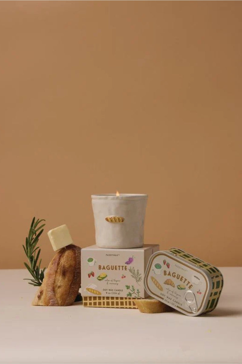 Bistro 8oz Ceramic Candle Baguette (Rosemary Thyme)